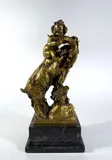 Enfant sur un bouc by Jean Magrou, Bronze doré, sold Mar 2026