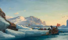 Expedition to East Greenland by Carl Rasmussen, 1891, oil on canvas, sold Aug 2024