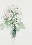 Pink Cineraria by Molly Joan Lamb Bobak, watercolour on paper, sold Jul 2024