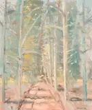 Early Morning by Stanley Morel Cosgrove, oil on canvas board, sold Jul 2024