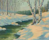 Snow Birch by Tom Keith Roberts, oil on board, sold Jul 2024