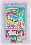 Florida Mirror from the Terrace by Paul Fournier, mixed media on paper, sold Jul 2024