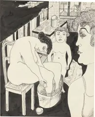 Sonnabend by Erich Wegner, 1922, Tuschfeder und Tusche über Bleistift auf Papier, sold Mar 2022