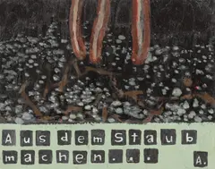 DICKICHT by Martin Assig, 2008, Enkaustik auf Holzplatte, auf Holz montiert, sold Oct 2021
