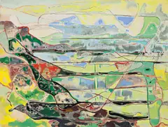 Amrum by Max Kaus, 1952, Gouache und Tuschfeder auf Bütten, sold Jun 2015