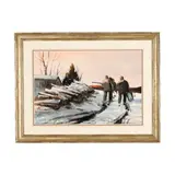 Duck Hunt Scene by Chet Reneson, Watercolor on paper, sold Feb 2026
