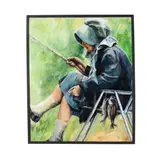 Grandmother Fishing by Sue Roedder, Oil on canvas, sold Feb 2026