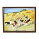 Running Beagles by George Cordano, Acrylic on board, sold Feb 2026