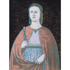 Saint Apollonia - 1984, (Feldmann & Schelmann II.331) by Andy Warhol, Sérigraphie en couleurs sur papier Essex Offset Kid Finish, toutes marges, pleine page, sold Dec 2019