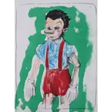 Pinocchio coming from the green - 2011 by Jim Dine, Lithographie en couleurs sur papier Arches filigrané, toutes marges, sold Dec 2019