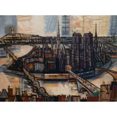 Paris- la cité by Marcel Gromaire, 1956, Huile sur toile, sold Jul 2020