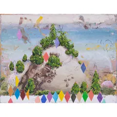 Berg Mountain by Matthias Weischer, Huile sur toile, sold Jul 2020