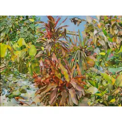 Tropical garden 4 by Joseph Ntensibe, 2019, Huile sur toile, sold Jun 2020