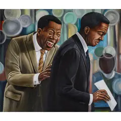 The Handover by Zemba Luzamba, 2018, Huile sur toile, sold Jun 2020