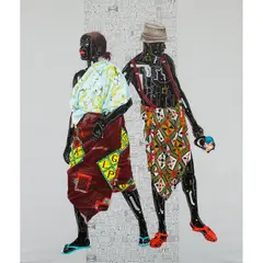 2018 by Eddy Kamuanga, Huile sur toile, sold Jun 2020
