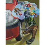 Enfance volée 1993-A8 by William Tagne Njepe Twilliam, 2017, Acrylique sur toile, sold Jun 2020