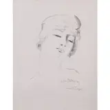 Jeune fille aux cheveux blonds, issue de l'album "Femmes" - 1927 by Kees van Dongen, Lithographie en noir sur papier BFK Rives filigrané, toutes marges, sold Mar 2020