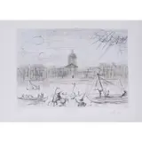 Academie de Paris - 1971 by Salvador Dalí, Eau-forte et aquatinte en couleurs sur papier Arches filigrané, toutes marges, sold Mar 2020