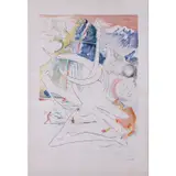 L'unicorne laser desintegre les cornes de rhinoceros cosmiques, sheet 6 of "La conquete du cosmos" portfol... by Salvador Dalí, Pointe sèche, eau-forte et lithographie en couleurs avec gaufrage sur papier, toutes marge, sold Mar 2020
