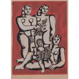 Femmes et enfants à l'accordeon - 1954/1955 by Fernand Léger, Sérigraphie en couleurs sur papier, sold Mar 2020
