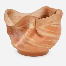 Marbleized Crumpled Bisque Pitcher by George E. Ohr, sold May 2017