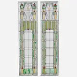 Pair Of Large Stained Glass Windows by Prairie Style, sold May 2017