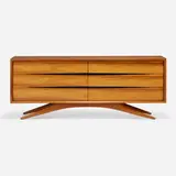 Cabinet, model 3501 by Vladimir Kagan, c. 1955, cherry, enameled cherry, sold Mar 2023