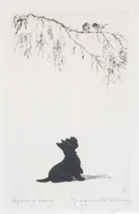 Untitled by Marguerite Kirmse, etching "Spring Song", sold May 2023