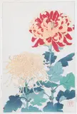 Untitled by Shodo Kawarazaki, woodblock "Chrysanthemums", sold May 2023