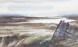 DE artist by Edward Grant, watercolor "Marsh", sold May 2023