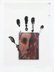 Untitled by Arnold Mesches, mixed media artwork, sold May 2023