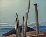 Lake Superior Sketch no. 3 (circa 1926) by Lawren Harris, oil on beaverboard, sold Dec 2023