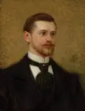 Portrait de Rodolphe Brunet (1897) by Ozias Leduc, oil on board, sold Dec 2023