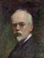 Self-Portrait (1908) by Robert Harris, oil on board, sold Dec 2023