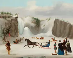 Corbeau at Montmorency Falls (1845) by Robert Clow Todd, oil on canvas, sold Dec 2023