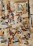 Composition, 1958 by Jean Paul Riopelle, oil on paper on canvas, sold May 2024