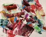 Sans titre, 1961 by Marcelle Ferron, oil on canvas, sold May 2024