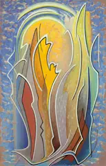 Untitled (Abstract Painting #173), circa 1958 by Lawren Harris, oil on canvas, sold May 2024