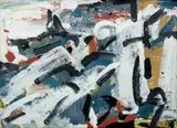 Sans titre, 1958 by Jean Paul Riopelle, oil on paper on canvas, sold May 2024