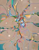 Dene (The People), 1991 by Alex Janvier, acrylic on canvas, sold May 2024