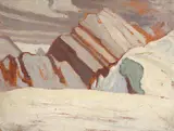 Colin Range (Canadian Rockies), 1924 by Lawren Harris, oil on board, sold May 2024