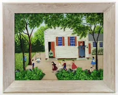 School House by Albert Webster Davies, oil on board, sold Dec 2023