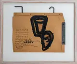 Untitled by Pinchas Cohen Gan, acrylic and ink painting on paper filing folder, sold Aug 2023