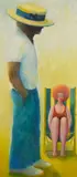 New Brighton Beach by John Haslam, oil on board, sold Oct 2023