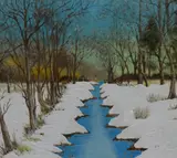 Winter Near Oban In Scotland by Tom J.', acrylic, sold Oct 2023