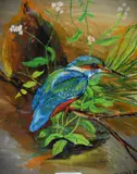 A Kingfisher portrait by D.R. Blyth, oil on board, sold Oct 2023