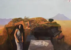 Music and Debris by John Picking, oil on canvas, sold Oct 2023