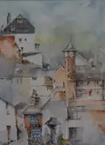 Cawsand Pastiche by Loraine Saveall, watercolour, offered Oct 2023