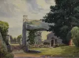 Red Farmhouse, Yealand, Redmayne by J.H. Meadowcroft, 1957, watercolour, offered Oct 2023
