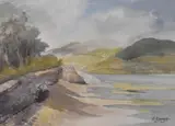 Bardsea Beach by Maureen Mycroft, watercolour, offered Oct 2023